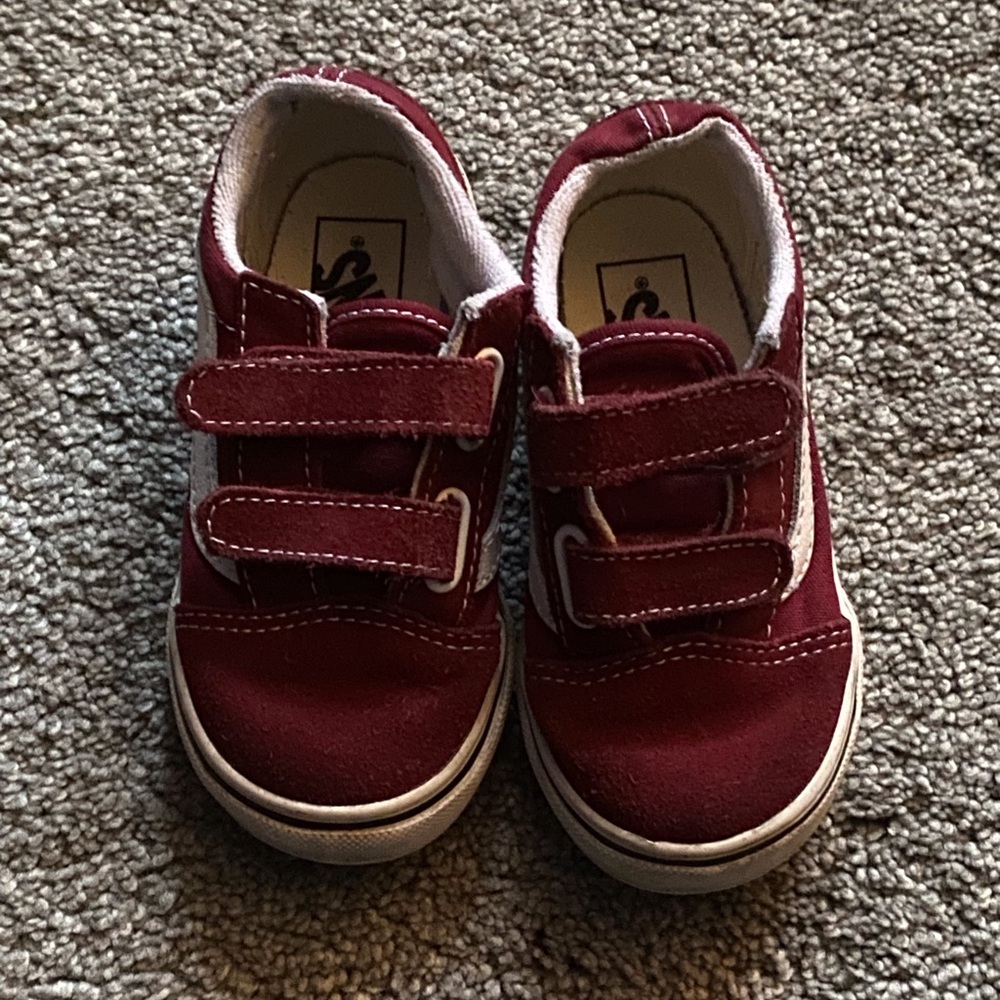 Maroon toddler old school vans